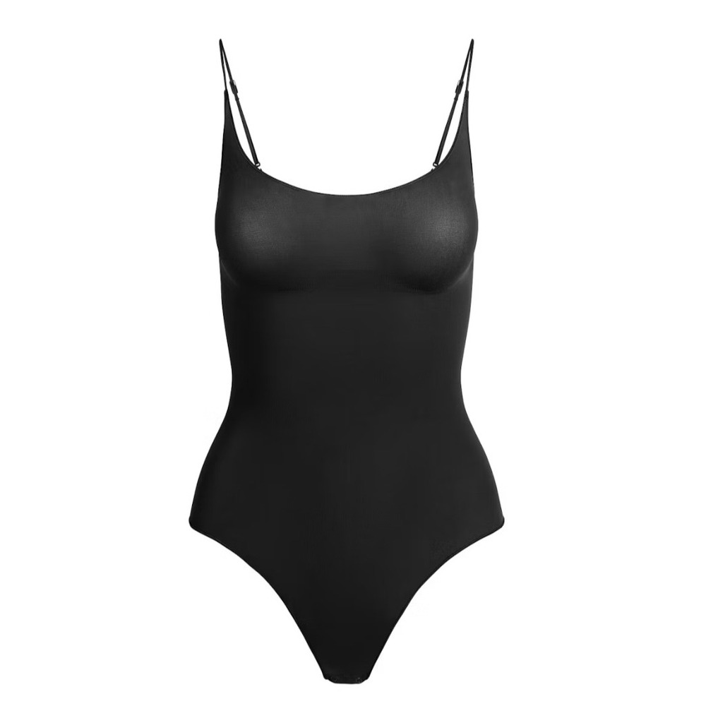 Skims Sheer‎ Seamless Thong Bodysuit Onyx Black BD-THG-8200W Medium